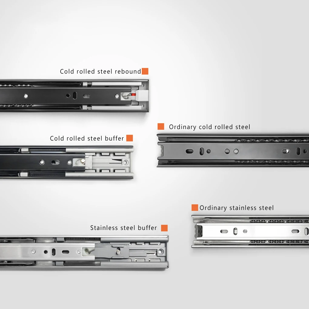 Новая одежда для детей от 3-fold Кухня направляющих для выдвижения ящика направляющие Нержавеющая сталь/холоднокатаной Сталь шариковая направляющая