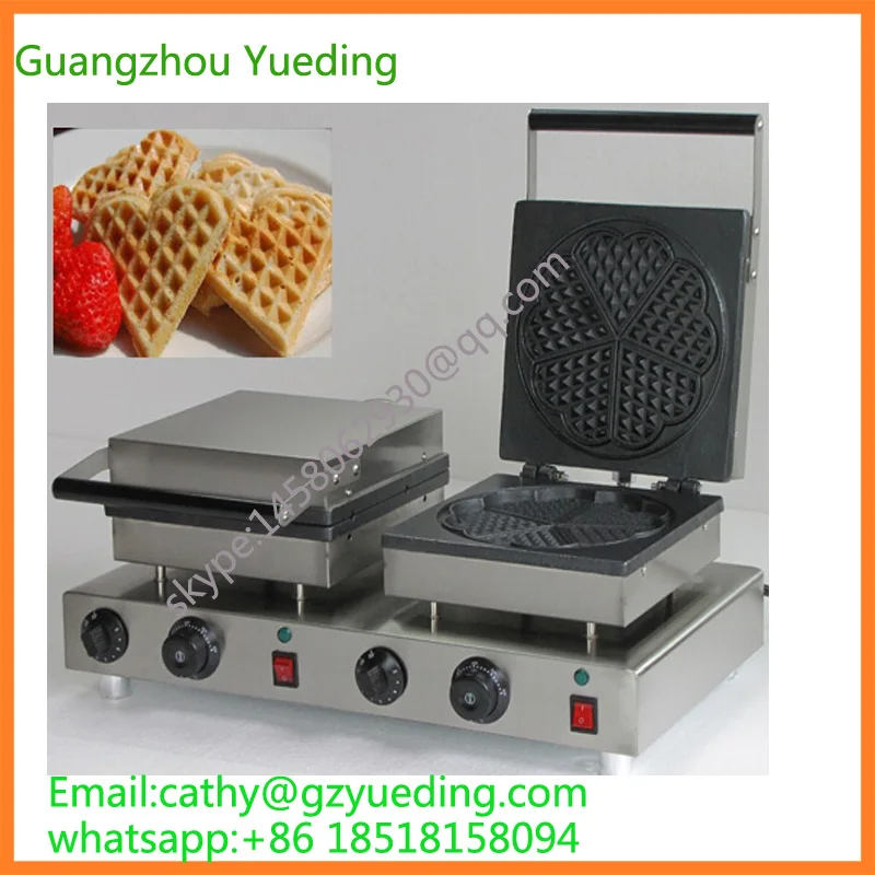 

High quality double head heart shape waffle machine maker for baking waffle cake