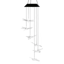 Outdoor Solar LED Wind Chime Light Dragonfly Color-changing Chandelier Home Garden Decoration Lamp Outdoor Solar LED Wind Chime Light Dragonfly Color-changing Chandelier Home Garden Decoration Lamp