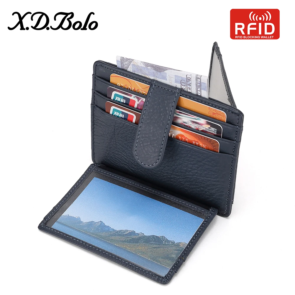 

XDBOLO Mini Wallet Men Purse Genuine Leather Wallets Vintage Cow Leather Portomonee Male Card Holder Wallet Small Coin Purse