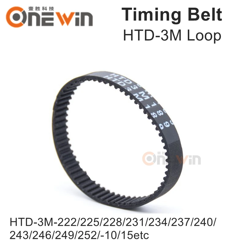 

Closed loop Timing Belt Transmission Belts Rubber HTD 3M 222/225/228/231/234/237/240/243/246/249/252