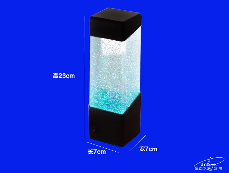 Экологический мини-аквариум маленький светодиодный семь цветов медузы лампа мини настольное украшение Акриловый Аквариум Украшение аквариума