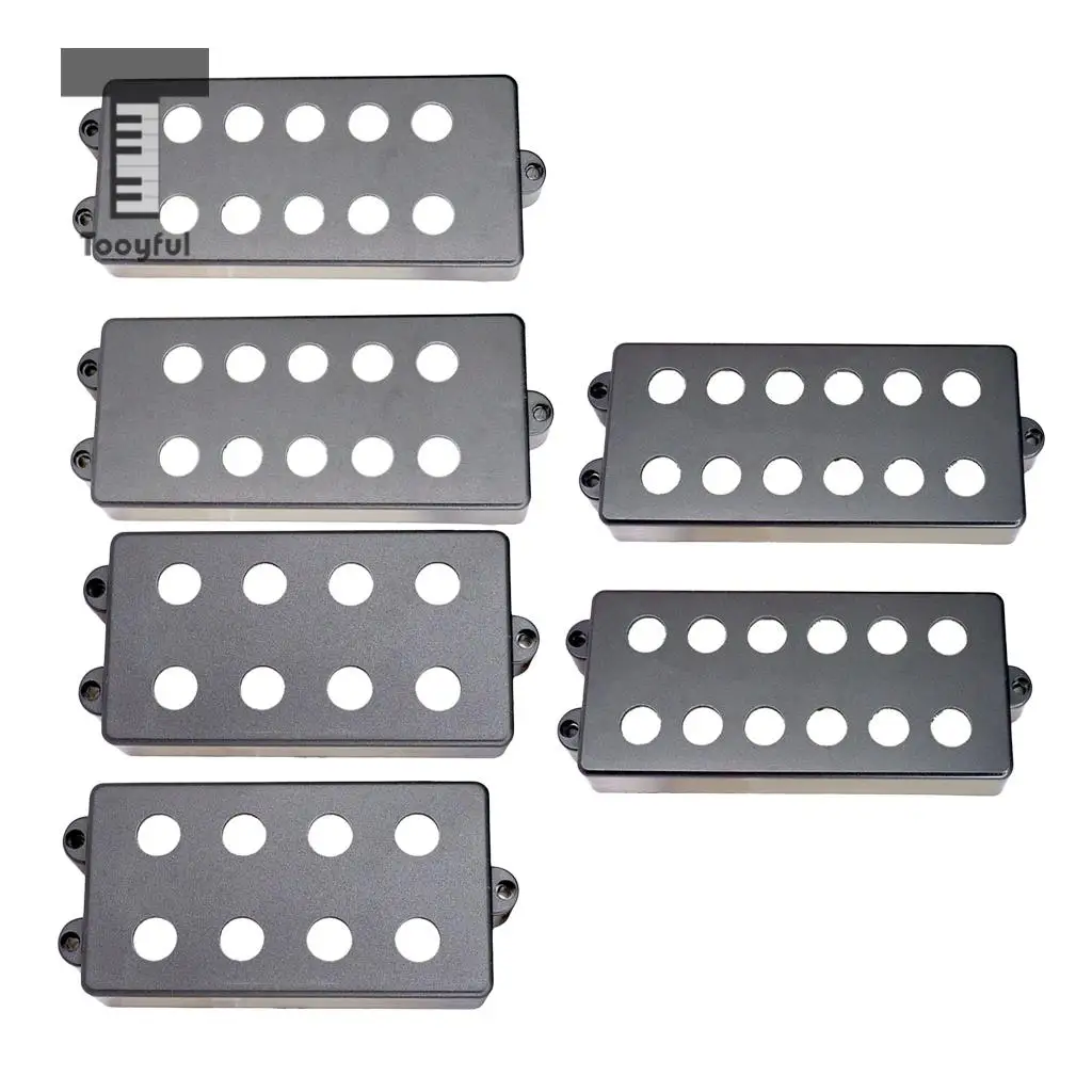 Tooyful 2Pcs Black Plastic Pickup Cover Humbucking Open Double Coil for 4-6 String Electric Bass