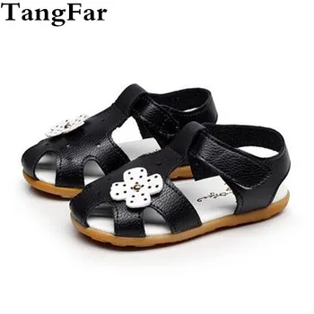 

Girls Sandals Summer Kids Shoes Leather Baby Flower Roman Sandals White Anti Slip Children Shoes Sandalias 2019