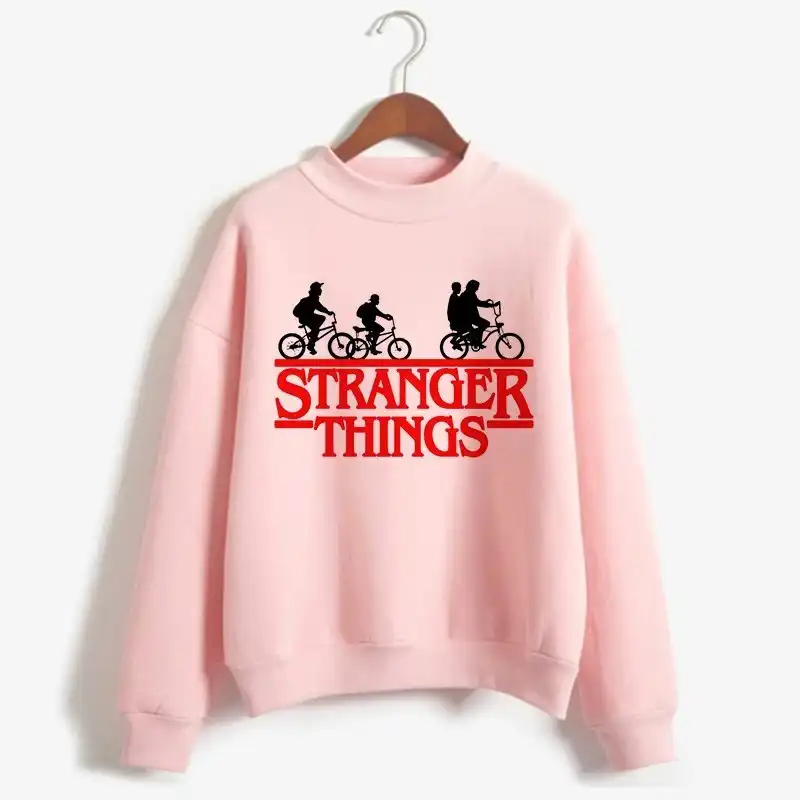 Sudaderas con capucha de Stranger Things para mujer/niño, ropa de algodón a  la moda para mujer, sudaderas rosas, Sudadera con capucha de Stranger Thing  para otoño|Sudaderas con capucha y sudaderas| - AliExpress