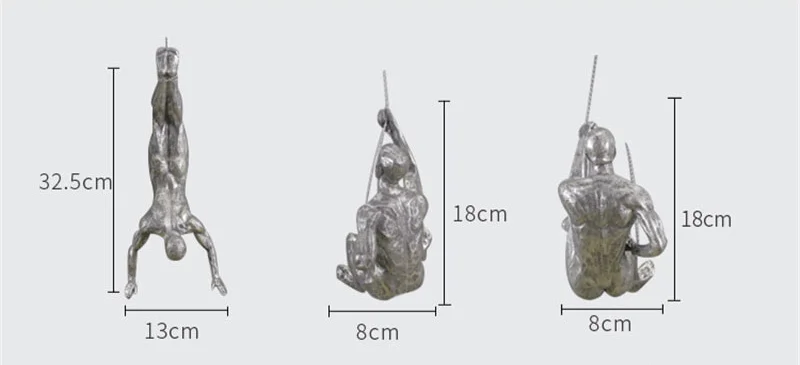 Промышленный стиль скалолазание человек Смола железная проволока Настенный декор скульптурные фигуры креативный Ретро подарок декоративная статуэтка