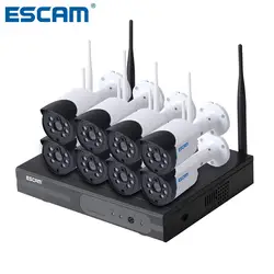 Escam wnk804 720 P системы видеонаблюдения 8ch HD Беспроводной NVR комплект Открытый ИК Ночное видение ip WI-FI камеры система видеонаблюдения