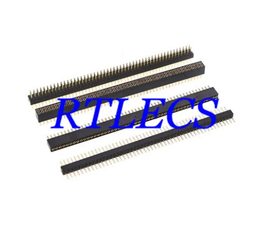 

1 pc 1.27mm Single Dual Row Male Female Round Pin Header 1x40 P 2x40 Pin Breakaway PCB Board Connector Strip Pin header SIP DIP