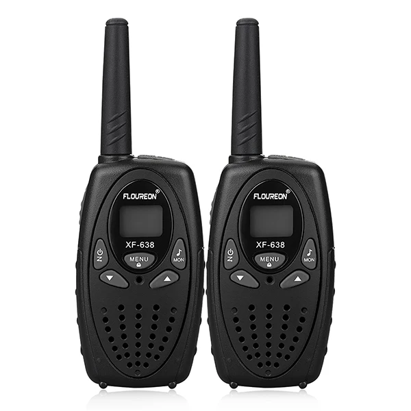 FLOUREON 8-канальный видеорегистратор для детей иди и болтай Walkie Talkie S UHF400-470MHz 2-передающая радиоустановка 3 км переговорные PMR портативная ребенку играть в рация Intercom - Цвет: Black