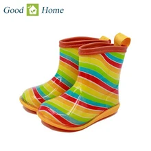 2016 New Design Kids Cartoon Rainboots Brand Girls Antiskid Wellies with Cotton Velvet Boys Autumn Winter Warm Rain Boots