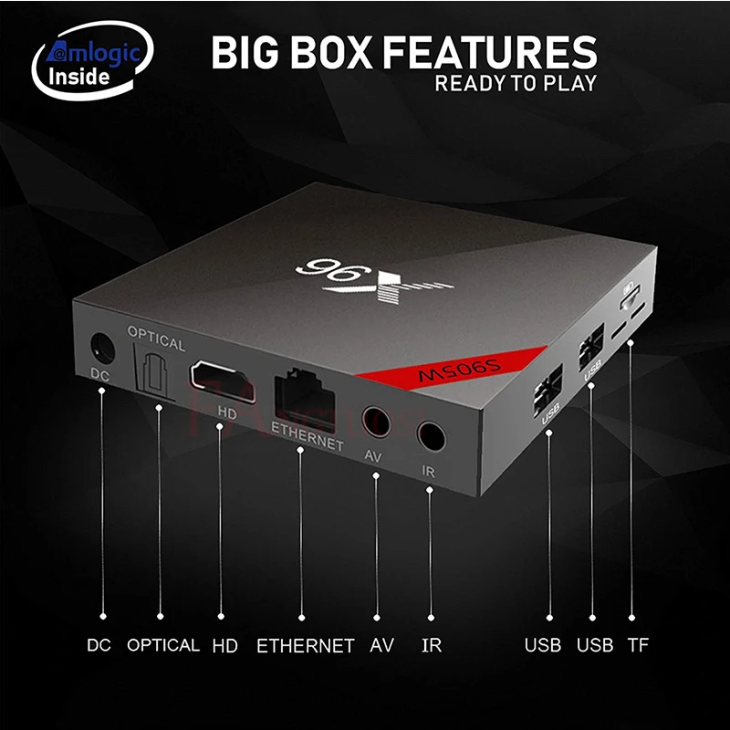 FANGTUOSI X96 X96W Smart tv box android 7.1 2GB 16GB Amlogic S905W Quad Core 4K 2.4GHz WiFi Media Player 1GB 8GB set-top box