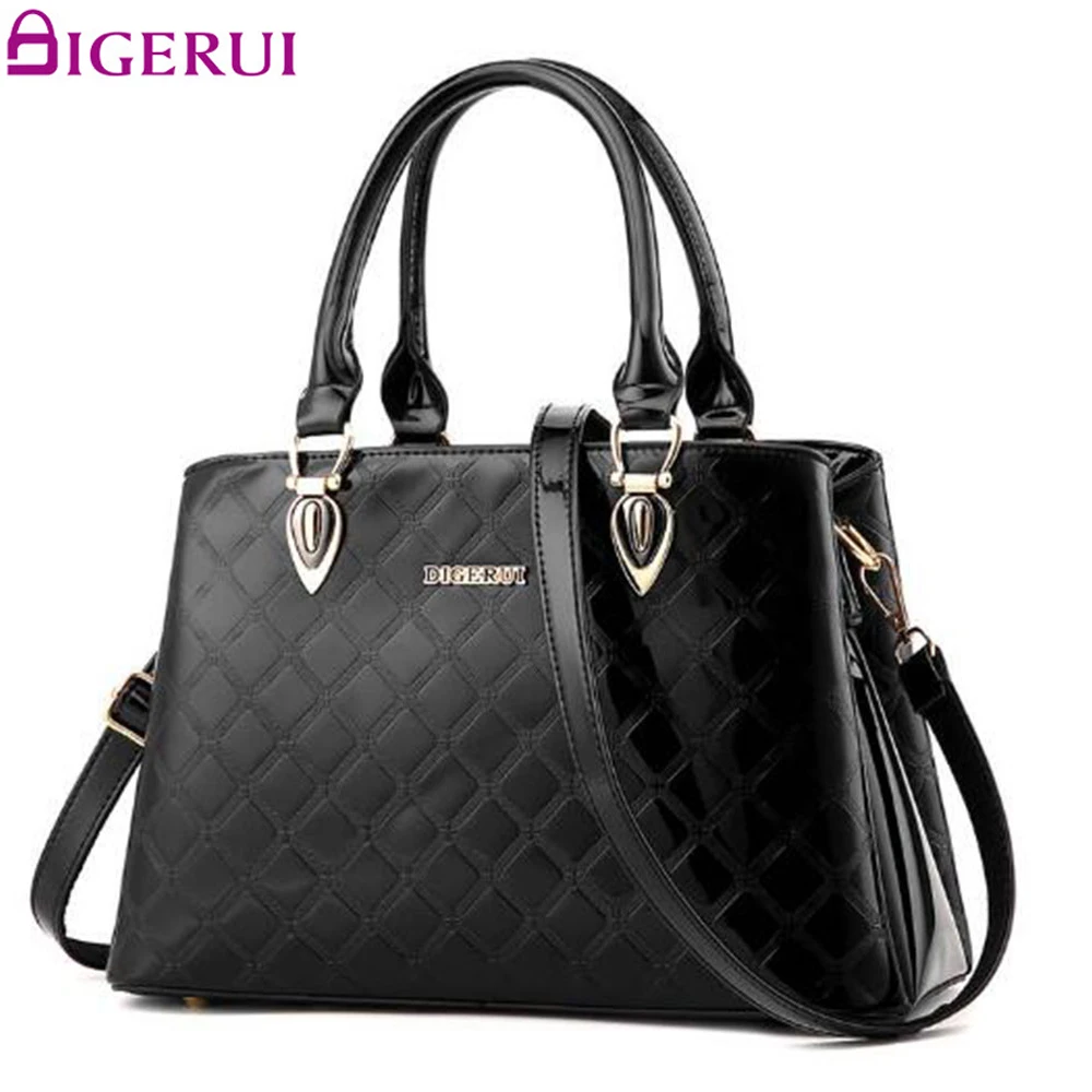 

DIGERUI Fashion Patent Leather Women Handbag Women Bags Female Shoulder bags Designer Vintage Bag Bolsas femininas A569
