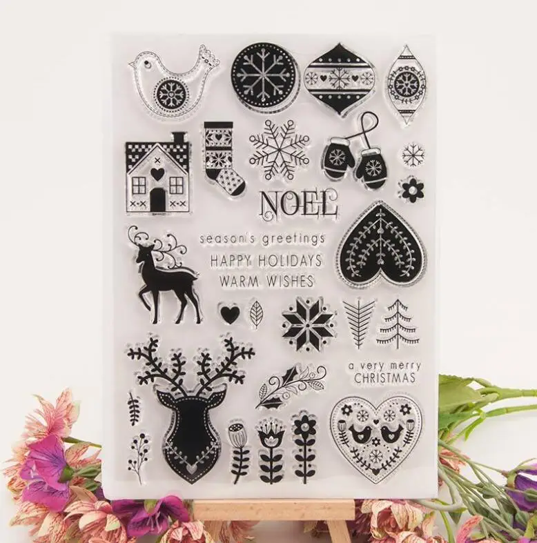 Merry Christmas Clear Stamps Sheet Silicone Stamps Suitable For Card