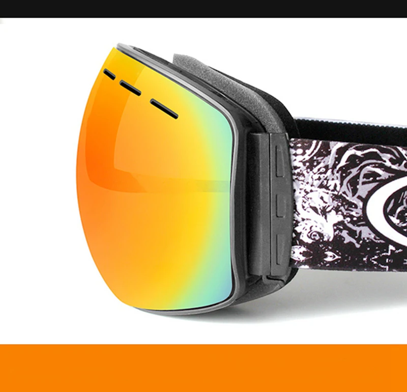 Брендовые лыжные очки, двухслойные, UV400, анти-туман, большая Лыжная маска, очки для катания на лыжах, для мужчин и женщин, очки для сноуборда, лыжные очки