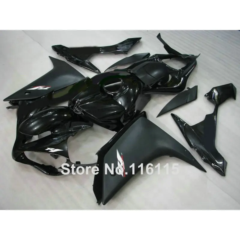 Injection molding hot ABS fairing kit for YAMAHA YZF R1 2007 2008 body kits YZF-R1 07 08 all black fairings set OX27 | Автомобили и