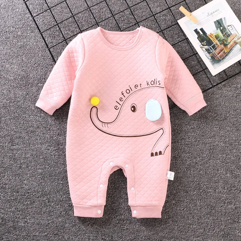 Buy winter Thick warm Baby rompers clothes cotton soft
