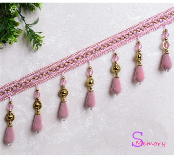 

12M Water Drop Velvet Beads Europe Curtain Hanging Ball Tie Back Straps Holders Accessories Home Decoration
