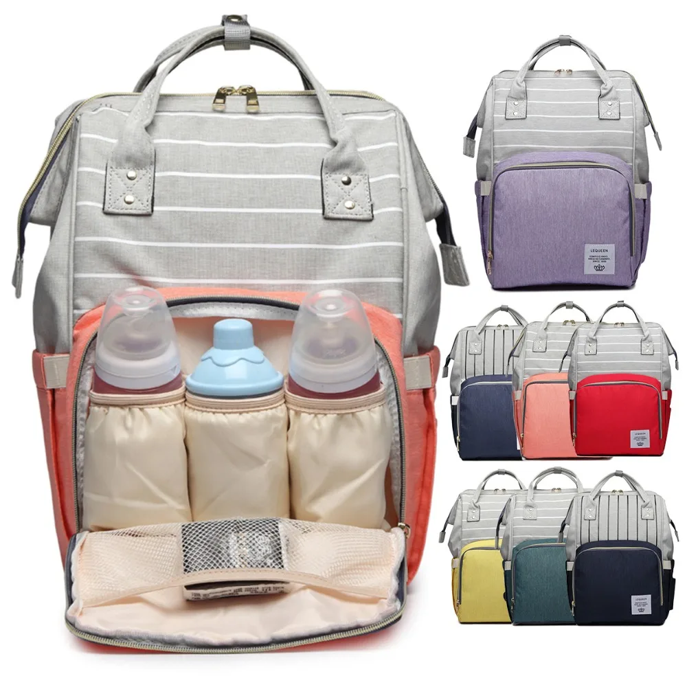 

2018 Fashion Mummy Maternity Nappy Backpack Bag Large Capacity Mom Baby Multifunction Outdoor Travel Diaper Bags For Baby Care