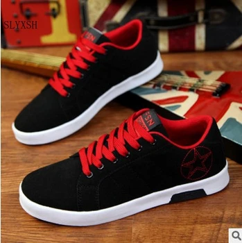 

SLYXSH 2018 new spring summer Men's casual shoes breathable fashion men canvas shoes man flats