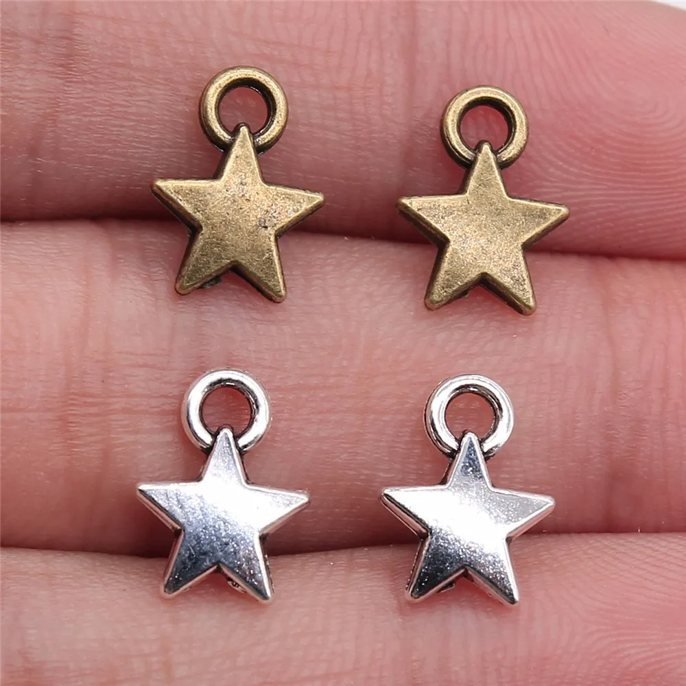WYSIWYG 20pcs 9mm Tiny Star Charm Small Star Charms For Jewelry Making Tiny Star Silver Color Charm For Jewelry Making WYSIWYG 20pcs 9mm Tiny Star Charm Small Star Charms For Jewelry Making Tiny Star Silver Color Charm For Jewelry Making