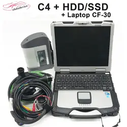 V03.2019 mb star c4 и программного обеспечения HDD/SSD автомобильный инструмент диагностики в военный ноутбук CF30 для мб звезды C4 SD подключения сканера