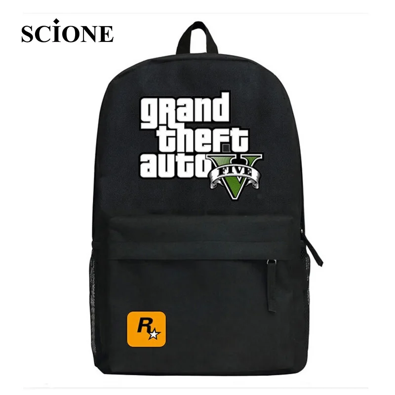 2017 GTA5 GTA PC Games Mochilas School font b Kids b font font b Backpack b