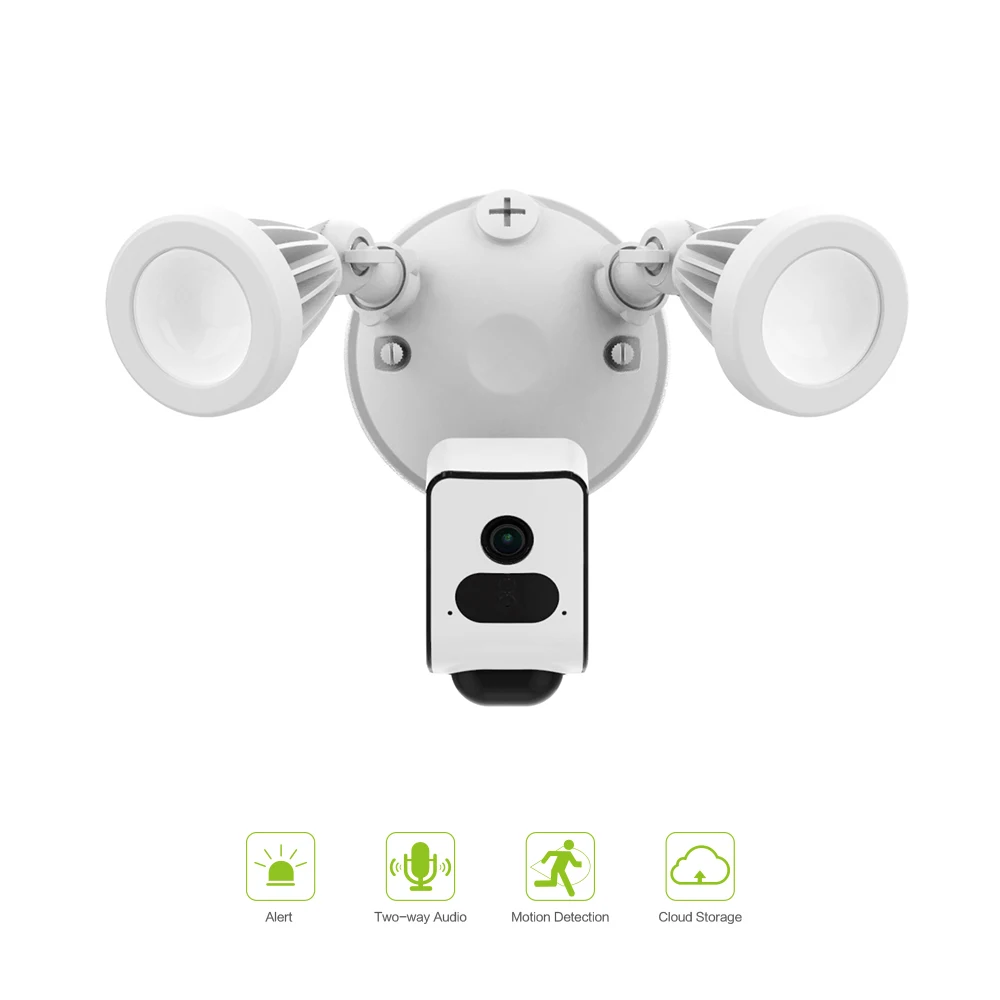 

Freecam 1080P Floodlight Camera Security Camera with Light Two-way talk Motion-Activated PIR Triggered Siren Alarm L800EW