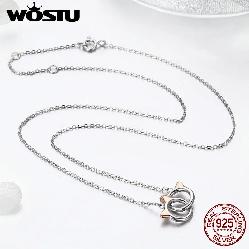 WOSTU ювелирное изделие из серебра 925 пробы соединительное звено Подвеска для кошек