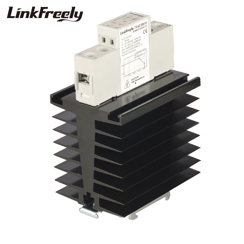 

TRA23D60H 60A Integrated Soft Starting Solid State Relay 5V 12V 24V 32V DC Input Voltage DIN Rail SSR Relay Switch Heat Sink