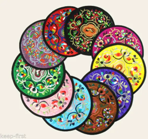 

WHOLESALE 10PCS CHINESE HANDMADE Silk Embroiderd Cup-Mat