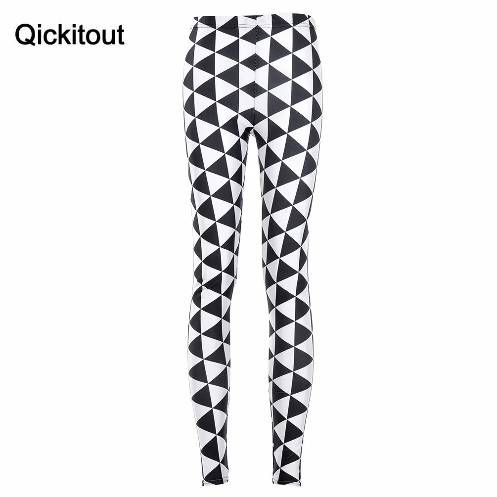 White And Black Lattice Patterned Legging Hot Simple Women