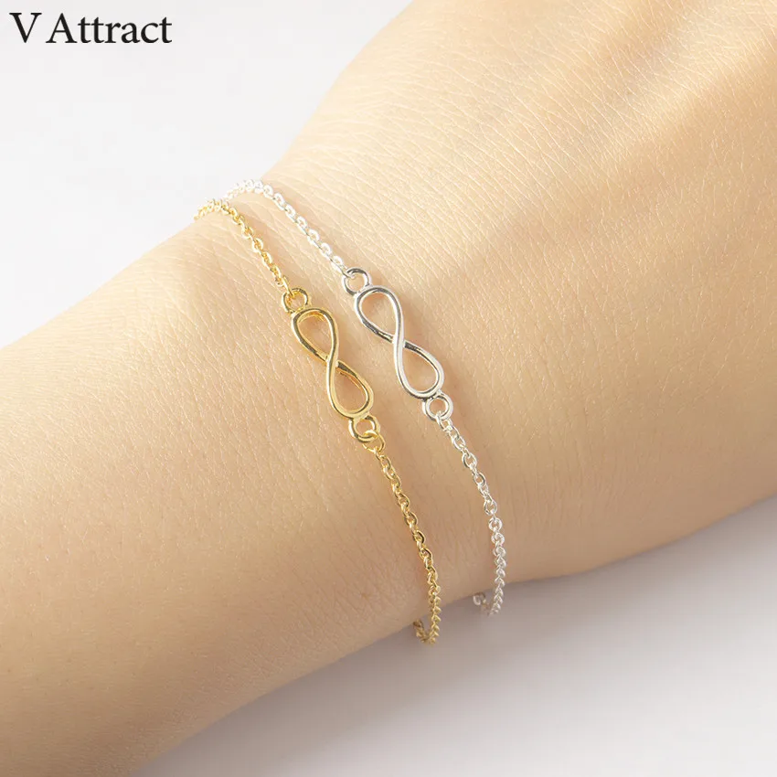 Женский браслет цепочка из нержавеющей стали с V образным вырезом|bracelets for|infinity charm