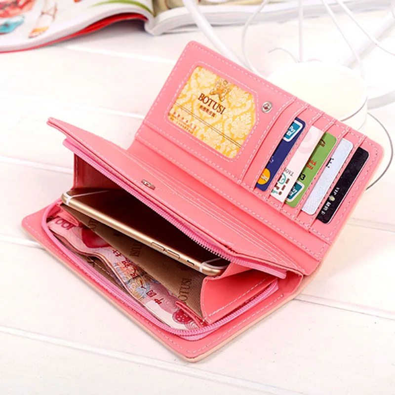

2018 New Ladies Purses Card Holder Clutch Female Leather Wallets Women Long Zipper Purse Woman Wallet Solid Color Wallet