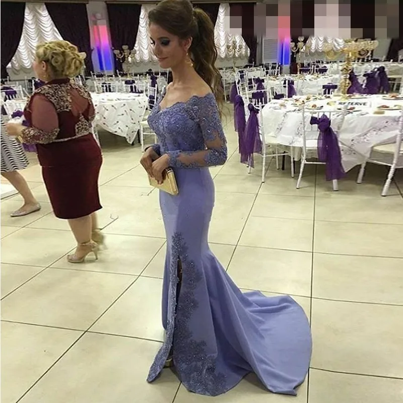Vestidos De Fiesta 2017 русалка вечерние платья новый sexy v-образным вырезом с плеча