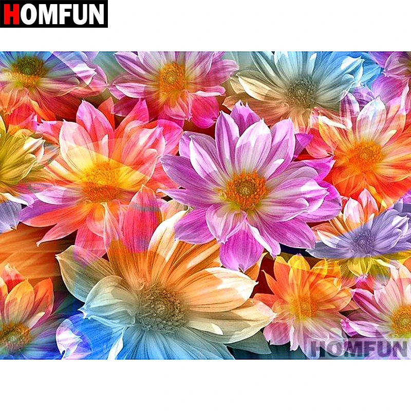 Набор для алмазной вышивки HOMFUN A07180 алмазная вышивка цветные цветы полное