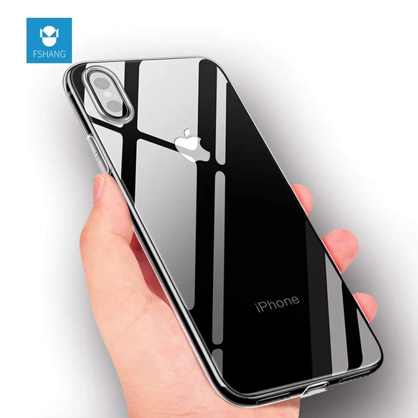 FSHANG Luxury Clear TPU Case For iPhone X 10 Transparent Ultra Thin Silicone Slim Cover Coque Phone Accessories i |