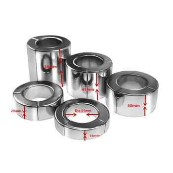5 size Heavy Duty Magnetic Stainless steel Ball weight Scrotum Stretcher metal penis Cock Ring Delay ejaculation male Sex Toy 4