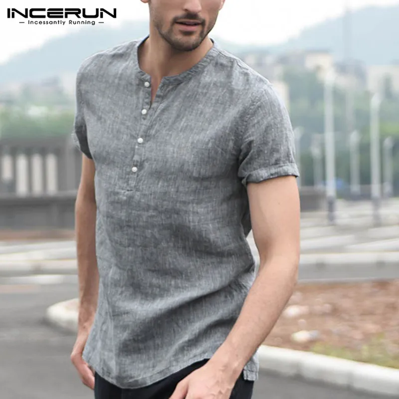 Incerun marca de moda camisa masculina manga