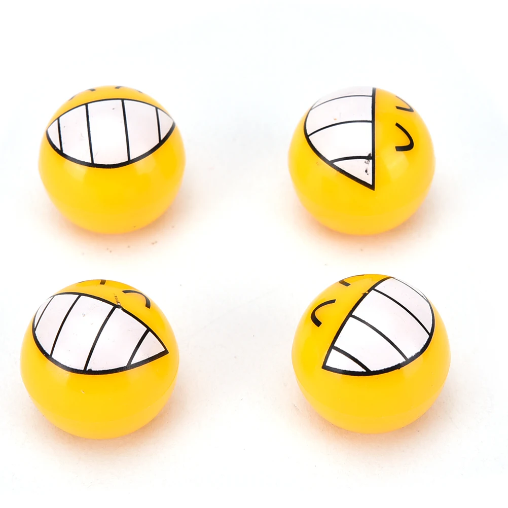 

4 Pcs/lot 1.6cm Novelty Smile Face Universal Car Bike Valve Caps Bared Teeth Car Tire Valve Stems Caps