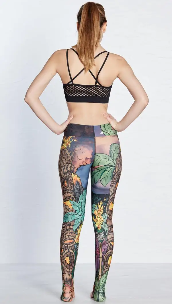 2018 Новое поступление модные 3D Женщины цифровой плитки мультфильм шаблон для фитнеса Тонкий Высокая брюки с высокой талией доставка
