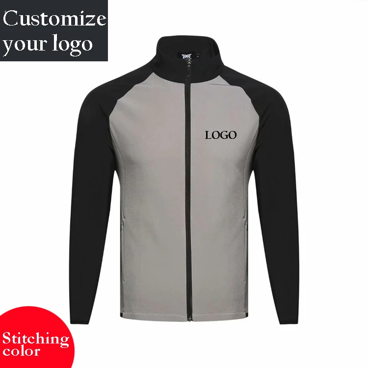 Golf Jacket Men Patchwork Warm Coat Long Sleeve Sportswear Custom logo Golf/Running Windbreakers Autumn Winter Clothes | Спорт и