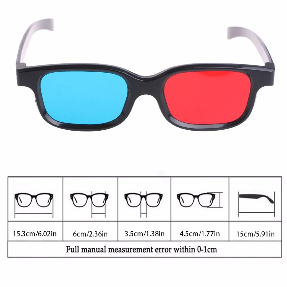 3D очки в черной оправе красные синие пластиковые 3d для видеоигр и DVD|anaglyphic glasses|3d