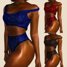 Сексуальный женский шикарный комплект бикини из двух частей, купальник, пуш-ап, с подкладкой, высокая талия, бразильский Монокини, купальный костюм, пляжный