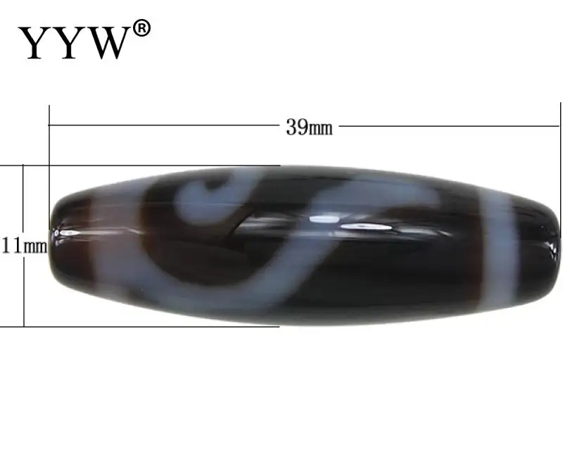 Natural Tibetan Agate Dzi Beads for jewelry making Oval money hook & two tone 11x39mm Hole:Approx 2mm Fine Jewelry