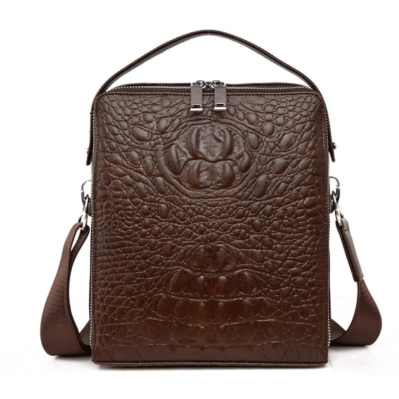 Мужская сумка через плечо из натуральной крокодиловой кожи|crocodile leather handbag|brand