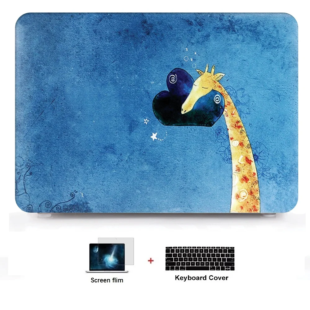 

Plastic Case Laptop Shell Hard Cover+Keyboard Cover+Screen Film For Apple Macbook Air Pro Retina Touch Bar 11 12 13 15 inch -SG
