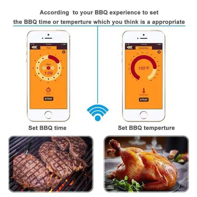 Waterproof Wireless BBQ Thermometer IP67 for Perfect Steak Cooking - Image 4
