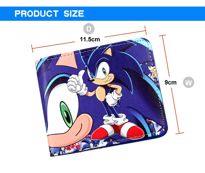 Двухскладной кошелек Sonic The Hedgehog, кошелек с отделами для карт