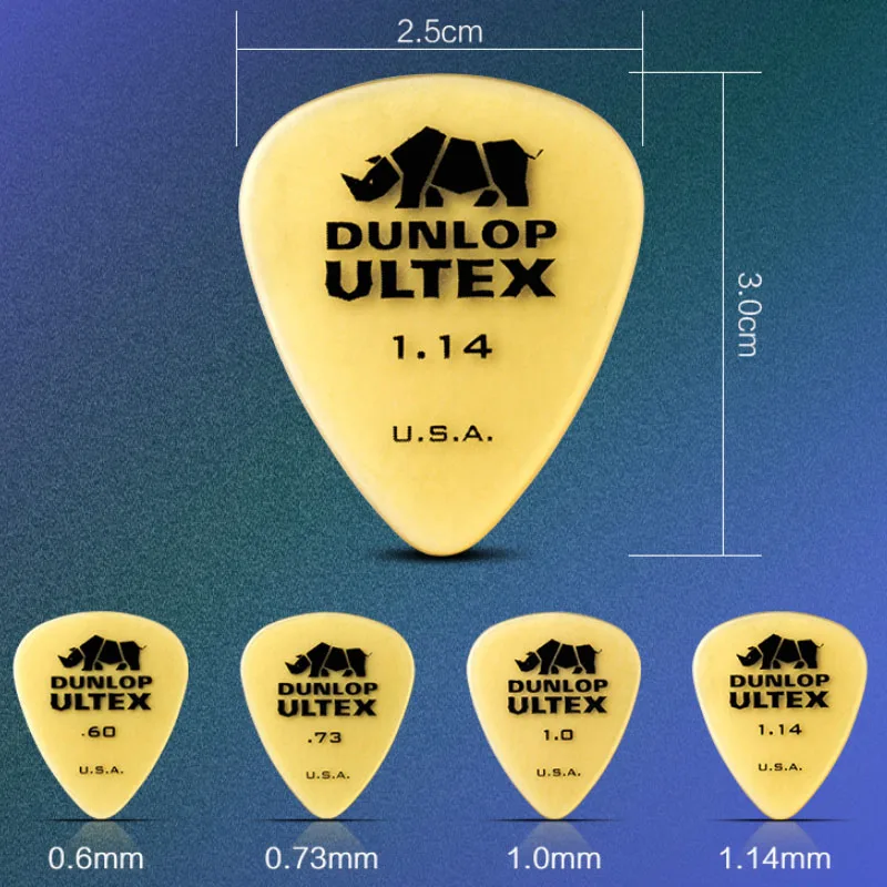 1 шт. Dunlop Ultex Стандартный медиатор для гитары медиатор 0,6 мм/0,73 мм/1,0 мм/1,14 мм медиатор для бас-гитары медиатор для акустической электрогитары