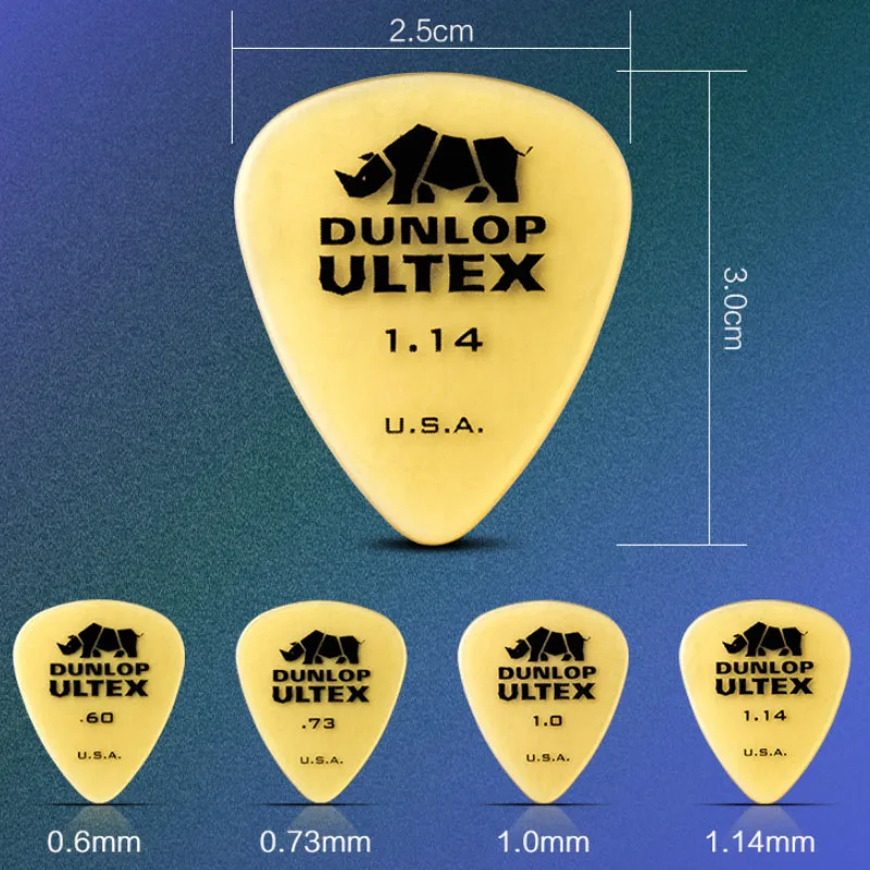 Стандартные медиаторы для гитары Dunlop Ultex медиатор 1 шт. 0 6 мм/0 73 мм/1 14 мм бас